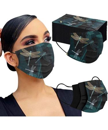 50PC Butterfly Printed Disposable Face Masks | 3-Ply Breathable Design for Full Protection | Lightweight Fashion for Men and Women | Green - Buy Online on SooperMarket.com