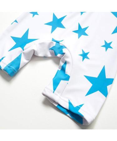 BONVERANO Baby Boys Swimsuit | Long-Sleeve One Piece Swimwear | UPF 50+ Sun Protection | Blue Star | 9-12 Months - Buy Online on SooperMarket.com