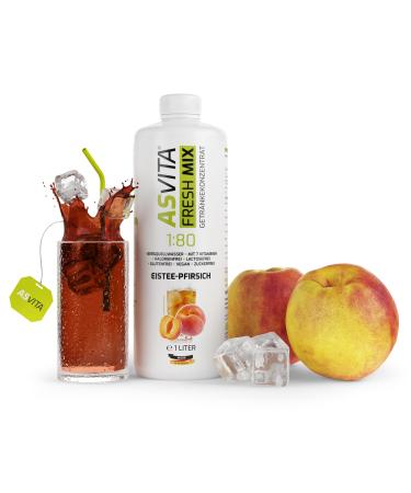 ASVITA beverage concentrate Fresh Mix 1: 80-1 liter bottle - beverage syrup sugar -free - 26 delicious flavors (iced peach) vital drink with 7 via