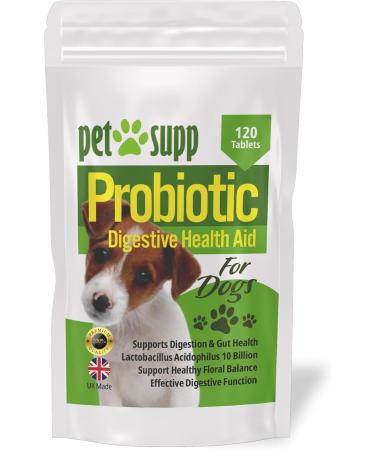 PetSupp Probiotics for Dogs Good Stomach & Gut Health 120 Probiotic Tablets Handy Re-Sealable Bag. - Buy Online on SooperMarket.com