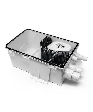 Five Oceans Shower Sump Pump Drain System Kit, 750 GPH, 12 Volts, Multiple Inlet Ports, Easy Installation, Ignition Protected, Clear Cover, Check-Valve on Outlet - FO3611