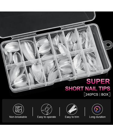 240pcs AOREAM Extra Short Almond Nail Tips Soft Gel Matte Nails - Full Cover Press On Tips for Nails Salon & DIY Short Square-Almond Nails - Buy Online on SooperMarket.com