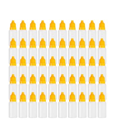 PATIKIL 50 Packs 15ml Squeezable Dropper Bottle Bottles Liquids Vials with PP Cap yellow 15ml Yellow