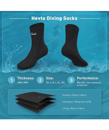 Hevto Diving Fins Socks 3/5mm Neoprene GBS | Sand Proof Beach Swim Socks | XS-3mm - Buy Online on SooperMarket.com