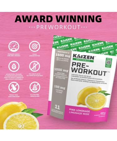Kaizen Naturals Pre-Workout Pink Lemonade 243g Pouch - Buy Online on SooperMarket.com