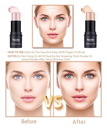 Sumeitang 4 Pcs Waterproof Highlighter, Shimmer Illuminator, and Blush Stick Set - Cruelty-Free Face Contour Cosmetics for Effortless Blending and Colorful Glow - Buy Online on SooperMarket.com