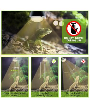 REPTI HOME Reptile Heat Lamp 125W Full Spectrum UVA UVB Sun Lamp Simulate Natural Sunlight Heat Lamp Bulb for Reptile and Amphibian Sun Light 125W - Buy Online on SooperMarket.com