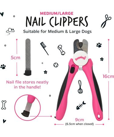 BUGALUGS Dog & Cat Nail Clippers - Nail Trimmer with Safety Guard & File for Grooming Medium to Large Pets - Buy Online on SooperMarket.com