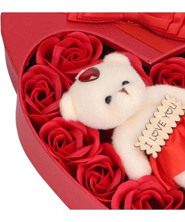 Soap Rose Gift Box Heartshaped Home Decorations Romantic Soft Bath Flower Soap for Valentine's Day Birthday Anniversary - Buy Online on SooperMarket.com