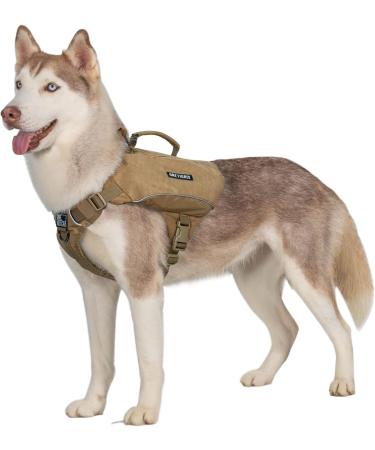 OneTigris Y-Shaped Dog Backpack No Pull CAMLUS Dog Saddle Bag | Lightweight Dog Pack for Hiking, Hunting, Camping | Medium Brown - Buy Online on SooperMarket.com