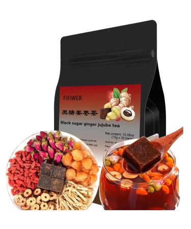 Black sugar ginger tea independent triangular bag red dates cinnamon goji berries and double red rose flavors ginger tea 10.5oz (10x30 pack grams)