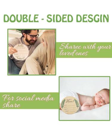 7pcs Wooden Baby Monthly Milestone Cards | Double Sided Newborn Welcome Sign | Baby Milestone Stickers for Boy and Girl - Buy Online on SooperMarket.com