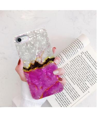 ARSTVEC iPhone SE 2022/2020 Case | Pink Gold Glitter & Pearl Gloss TPU Case for iPhone 8/7/SE2/SE3 | Slim Soft Sparkling Design for Women - Buy Online on SooperMarket.com