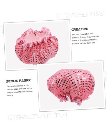 Beavorty Extra Large Pink Shower Cap for Women - Reusable Night Cap for Hair Protection and Showering - 24x24cm - Buy Online on SooperMarket.com