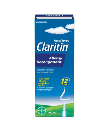 Claritin Allergy Decongestant Nasal Spray Fast Acting Relief 25ml