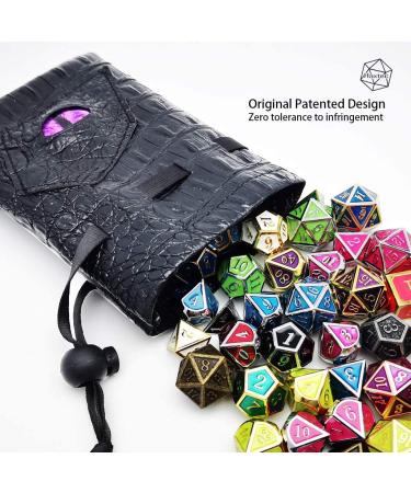 Haxtec Dragon Dice Bag - Small Drawstring Leather DND Pouch for Dungeons & Dragons - Purple Eye Design - Patent D893867 - Buy Online on SooperMarket.com