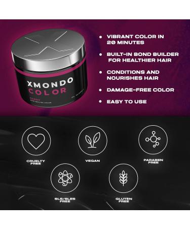 XMONDO Color Berry Hair Healing Semi Permanent Color - Vegan Formula with Hyaluronic Acid - 8 Fl Oz - Buy Online on SooperMarket.com