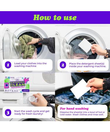 Eco-Friendly Laundry Detergent Sheets - 50 Sheets Up to 100 Loads Liquidless & Sustainable Ocean Breeze - Made in Sweden - Buy Online on SooperMarket.com
