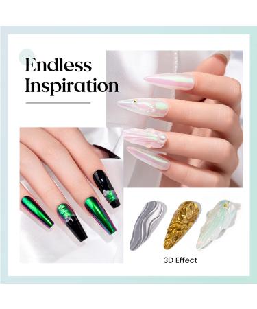 MIZHSE Chrome Magic Mirror Nail Gel 10ML - Liquid Powder for Nails, Mermaid Glitter & Iridescent Effect Metallic Chameleon Nail Polish MJY002 - Buy Online on SooperMarket.com