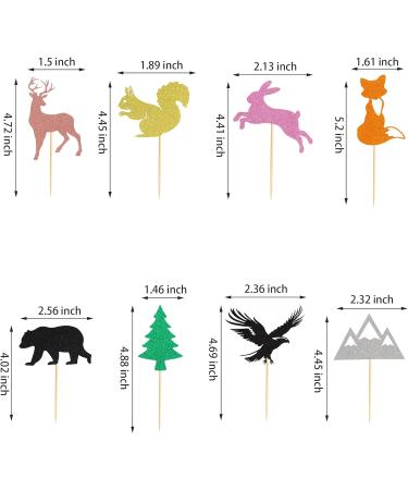 Arthsdite 24Pcs Woodland Creatures Theme Cupcake Toppers Tree Mountain Deer Bear Rabbit Squirrel Fox Cupcake Picks Safari Jungle Animals Theme Baby Shower Birthday Party Cake Decorations Supplies - Buy Online on SooperMarket.com