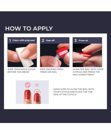 KISS IMPRESS PRESS-ON Manicure One More Chance | Short Quadratic Nails with PureFit Technology | Includes Cleaning Pad Mini File & 30 Artificial Nails - Buy Online on SooperMarket.com