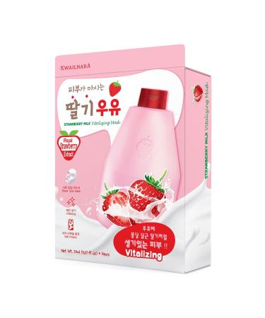 WELCOS KWAILNARA Strawberry Milk Sheet Mask - 10 pcs | Hydrating Skincare | International Shipping Available - Buy Online on SooperMarket.com