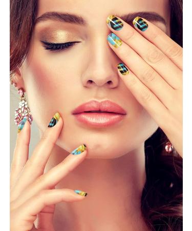Kalolary Nail Foil Self-Adhesive - 12 Sheets Marble Rages Full Wraps Nail Polish Stickers | Nail Art & DIY Decoration with Nail File - Buy Online on SooperMarket.com