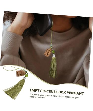 HEMOTON 1pc Green Sandalwood Incense Box Tassel Keychain Diffuser Pendant Hollow-Out Pedant Blush Cell Phone - Buy Online on SooperMarket.com