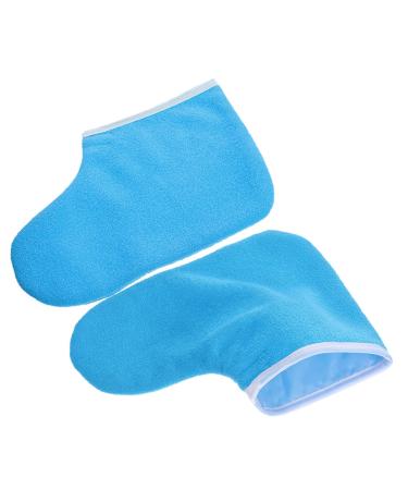 PLAFOPE 1 Pair Waxed Cotton Footmuffs Paraffin Wax Spa Foot Covers Wax Warming Covers Foot Spa Wrapping Cover Wax Booties Paraffin Bath Bags Foot Spa Booties Paraffin Foot Covers Polyester 26.50X19.00X1.00CM Blue