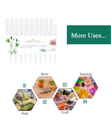 Moveland 200PCS 3ml Disposable Plastic Transfer Pipettes- Calibrated Dropper for Science Lab & DIY Art - Buy Online on SooperMarket.com
