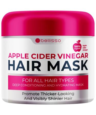BELLISSO  Apple Cider Vinegar Hair Conditioner Mask - Deep Treatment  with  Argan Oil  for  Dry Damaged Hair - Split End Moisturizer  Hydrating Conditioning Product