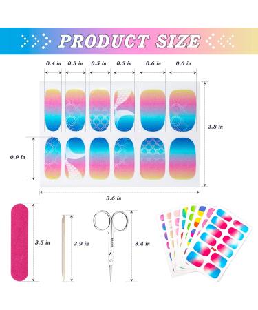 Gradient Color Nail Wraps 8 Sheet Set with Nail File & Scissors - Multicoloured Nail Art Strips for Women & Girls - Buy Online on SooperMarket.com
