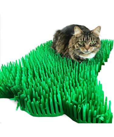 CATMAT - Cat Paper Grass Tissue Paper Cat Mat Cat Play Mat Cat Play Grass Paper Cat Grass Fake Cat Toy Grass Cat Mat Tissue Paper Grass for Cats Cat Grass for Indoor Cats - Green (Pack of 2)