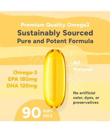 Sunrise Apothecary - FISH OIL Daily Supplement Rich in Omega 3 Fatty Acids Total Wellness Support for Men and Women 1000 mg per Soft Gel Capsule 90 Omega 3 Fish Oil Capsules per Bottle - Buy Online on SooperMarket.com