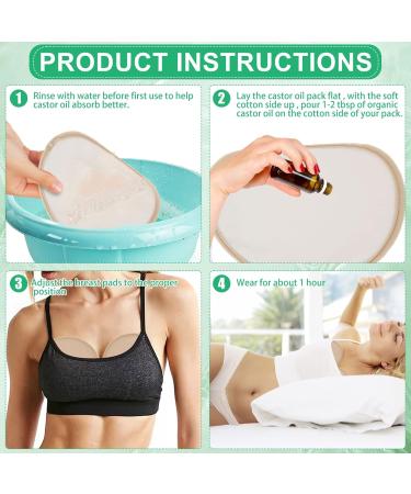SHAFUFU 4 Pack Reusable Organic Oil Breast Pads | Leak-Proof & Washable Soft Compress for Women | Perfect for Relaxation (Castor Oil Not Included - Buy Online on SooperMarket.com