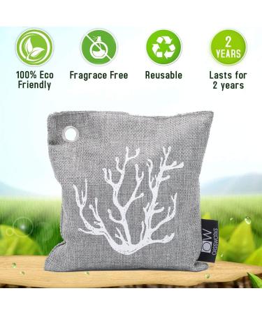 Oasisworks Bamboo Activated Charcoal Air Purifying Bags (4 Pack) - Odor Absorber for Home and Car - Pet Friendly Charcoal Air Purifier Bags - Buy Online on SooperMarket.com