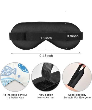 Adjustable Light Blocking Eye Mask for Deep Sleep - Men and Women - Travel, Yoga, Meditation - Cute Cartoon Fish Design - Buy Online on SooperMarket.com