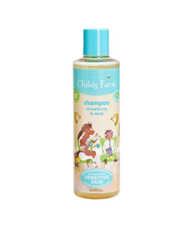 Childs Farm Kids Shampoo for Dry Sensitive Eczema-prone Skin & Scalp Strawberry & Organic Mint Detangles & Nourishes Vegan Cruelty-Free 8.4 Fl Oz