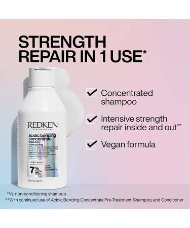 Redken Bonding Shampoo for Damaged Hair Repair - Acidic Bonding Concentrate - 10.1 Fl Oz (Pack of 2) - Buy Online on SooperMarket.com