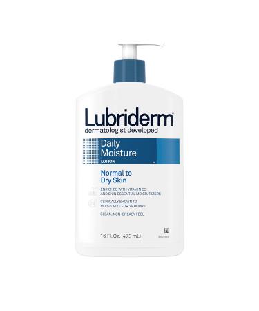 Lubriderm Daily Moisture Hydrating Body and Hand Lotion with Vitamin B5  Non-Greasy  16 fl. oz