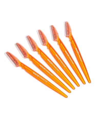 Almost Famous Women's Face Exfoliator Beauty Razors For Face Hair Removal, Razor Trimmer for Eyebrow, Face, and Neck, Beauty Groomers - Orange 3 Pack Orange