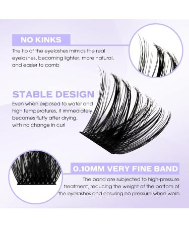 Soft Wispy D Curl 0.07mm Cluster Lashes 8-16mm Mix - DIY Individual Eyelash Extensions - Buy Online on SooperMarket.com