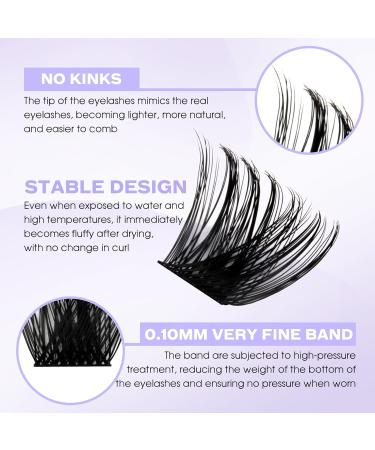 Lash Clusters DIY Eyelash Extensions - C/D Curl 8-16mm Mixed Soft & Wispy Individual Lashes for Volume | Matte Black Cluster Lashes - Buy Online on SooperMarket.com