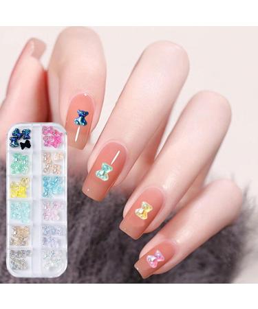 3D Nail Charms 2 Boxes Clear Aurora Butterfly Teddy Bear Nail Art Charms Nail Rhinestones and Gems for Nail Art Decoration DIY Crafts (D) - Buy Online on SooperMarket.com