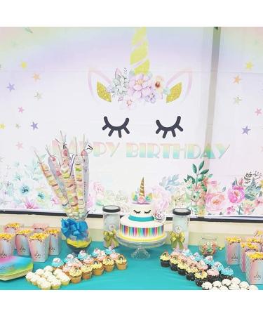 Unicorn Cake Topper Unicorn Birthday Party Supplies Unicorn Birthday Decorations for Girls Unicorn Cake Decoration Unicorn Horn First Birthday Cake Topper Kit with Eyelashes 5.8 Inch Gold - Buy Online on SooperMarket.com