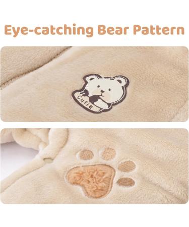 JiAmy Baby Boys Snowsuit | Girls Hooded Romper Winter Jumpsuit | Bear Cartoon Pajamas | Khaki 9-12 Months - Buy Online on SooperMarket.com