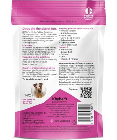 Khyber's Flax Fruit & Veg Superfood Topper - Vegan - Human Grade - High Fibre - Digestive Aid - Immune Support - Anti-inflammatory - Skin & Coat - Antioxidants - Omega 3 - Vitamins - 170g (6 oz.) - Buy Online on SooperMarket.com