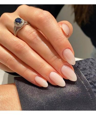 24 Pcs Sunjasmine Almond Fake Nails with Nail Glue - Pink White Gradient Designs | Acrylic Glue On Nails for Women - Buy Online on SooperMarket.com