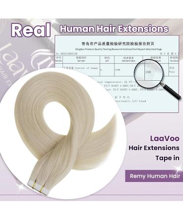 LAAVOO Tape In Extensions - Seamless Real Hair 40cm Blond #613 50G 20PCs Remy Hair for Ultimate Volume - Buy Online on SooperMarket.com
