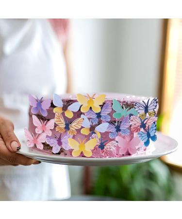 Rsstarxi 72 Pack Edible Butterfly Cupcake Toppers 3D Colorful Butterfly Cupcake Picks Realistic Butterfly Dessert Cake Decorations for Baby Shower Wedding Birthday Party Decorations Design 3 - Buy Online on SooperMarket.com